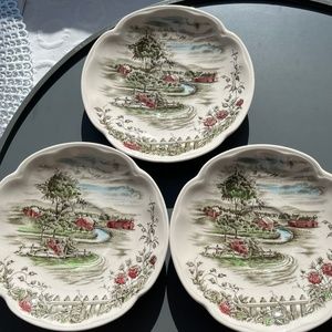 "The Roade Home" Johnson Brothers vintage ironstone tea saucers (3 available).